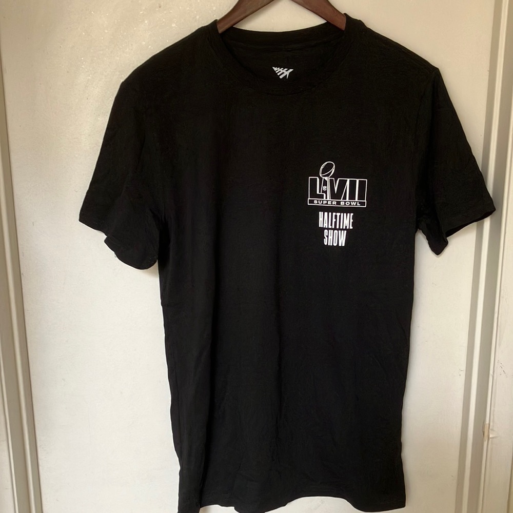 Super Bowl Small Rihanna Half Time crew black short sleeve shirt LVII Arizona